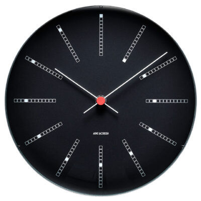 Arne Jacobsen Bankers väggklocka 29 cm, svart