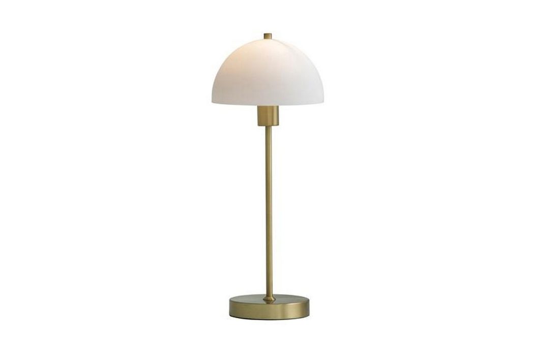 Bordslampa Vienda 20 cm Rund Vit/Mässing – Herstal