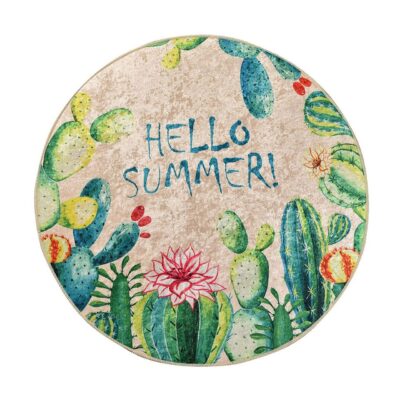 Buoris Matta Rund 100 cm - Flerfärgad/Sammet