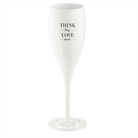 Cheers Champagneglas med print 10 cl 6-pack Think Less Love More
