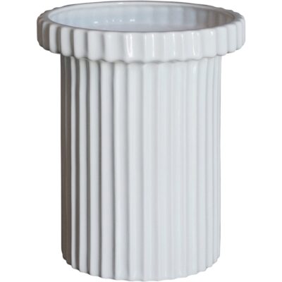 Dbkd Stripe kruka, small, shiny white