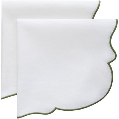 Decotique Gia servett 2-pack, vit/grön