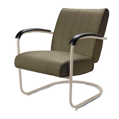 Diner stol Creme nostalgi med armstöd (Färg: TERRAKOTTA)