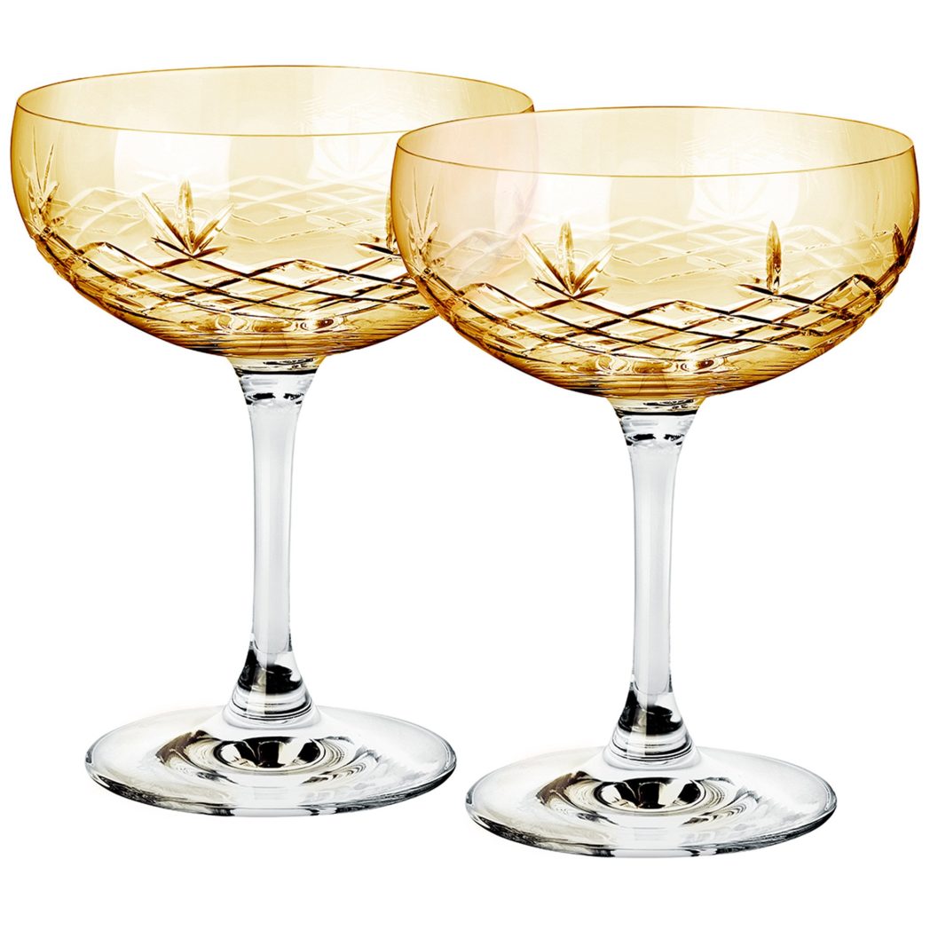Frederik Bagger Crispy Gatsby Champagneglas 2 st, citrine