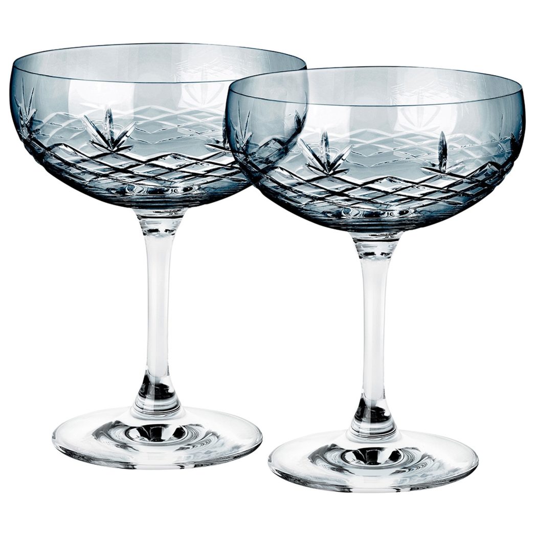 Frederik Bagger Crispy Gatsby Champagneglas, 2 st sapphire