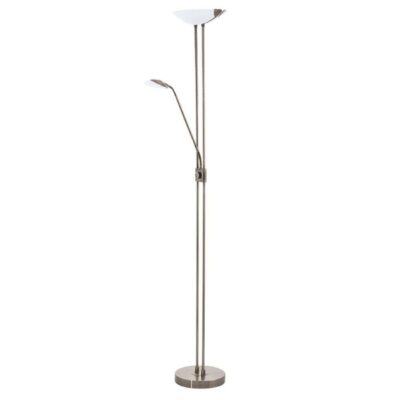 Golvlampa Eglo Baya Led Bronserad Vit, Satinerad - Vit/Brons