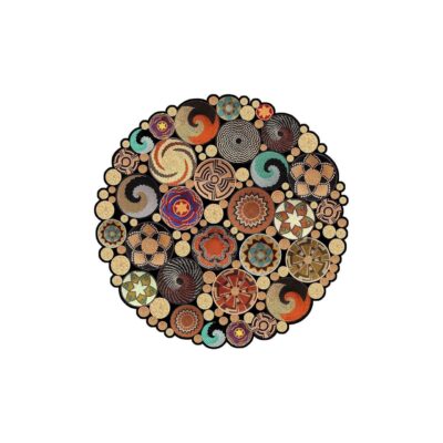 Homefesto Matta 170 cm Rund - Multifärgad