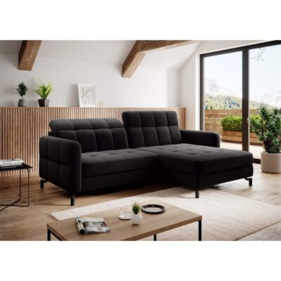 Hörnsoffa Eltap Lorelle 225x160x105 cm - Mat Velvet 99, Blå, Höger