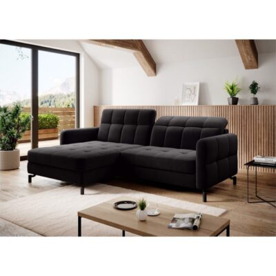 Hörnsoffa Eltap Lorelle 225x160x105 cm - Mat Velvet 99, Blå, Vänster