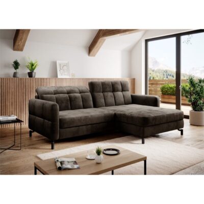Hörnsoffa Eltap Lorelle 225x160x105 cm - Monolith 29, Mörk Brun, Höger