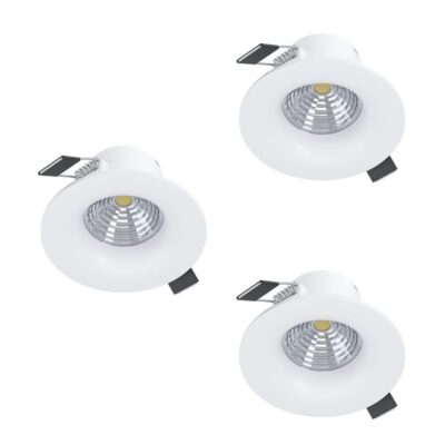 Infälld Lampa Saliceto 88 mm 2700K Set om 3 - Vit