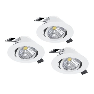 Infälld Lampa Saliceto Mobil Vit 4000K Set om 3 - 8,8 cm