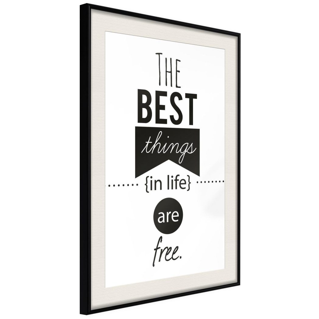 Inramad Poster / Tavla – The Best Things – 40×60 Svart ram med passepartout