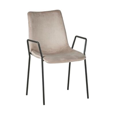 Jeffsy Matstol 2-pack - Sammet/Beigegrå