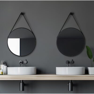 Knutby Spegel 50x50 cm Rund - Svart