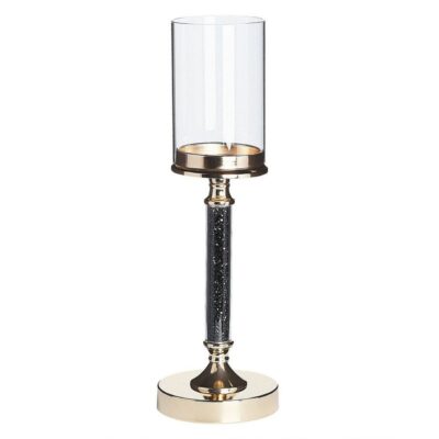 Ljusstake Abbeville Svart/guld, 13x13x41 cm - Svart/guld, 13x13x41 cm