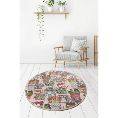 Lorontzia Matta Rund 100 cm - Flerfärgad/Sammet