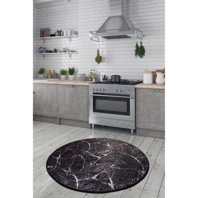 Marmuras Matta Rund 200 cm - Svart/Sammet