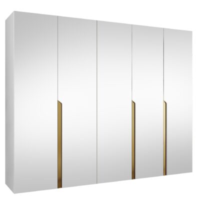 Milias Garderob med spegel 250x202 cm - vit