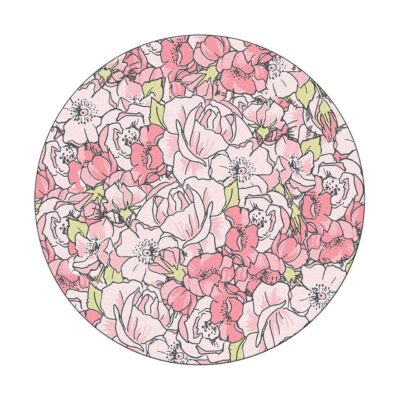 Pienk Matta Rund 100 cm - Rosa/Sammet