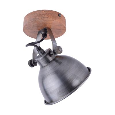 SAMIA vägg- o taklampa, järn 15x21,5 cm - Grå/Natur