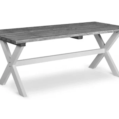 Shabby Chic Matbord Utomhus 195x86 cm Grå/Vit - Hillerstorp