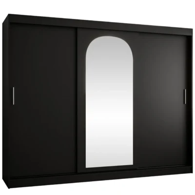 Tallmo Garderob m. Spegel 250x200 cm - Vit/Grå