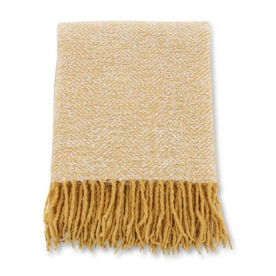 Toby Pläd 130x170 cm - Gul/Vit