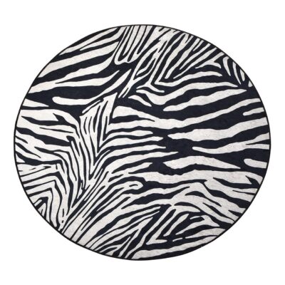 Ulphe Matta Rund 100 cm - Zebra/Sammet
