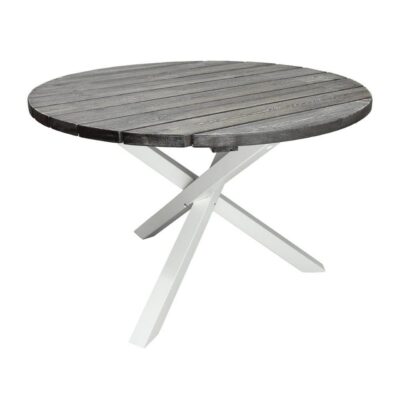 Utomhusbord Scottsdale Runt - Shabby Chic Grå med Vita ben