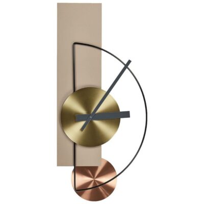Väggklocka Cevins Beige/svart/guld/koppar - Beige/svart/guld/koppar